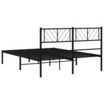 vidaXL Cadre de lit métal sans matelas avec tête de lit noir 140x200cm