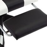 Chaise fauteuil siège pivotante de bureau informatique étude de jeux vidéo et repose-pied et similicuir blanc 02_0024222