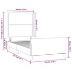 vidaXL Cadre de lit sans matelas gris foncé 90x190 cm velours