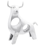 Sculpture de Taureau vidaXL Argent 22x9 5x34 cm Aluminium