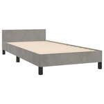 vidaXL Cadre de lit avec tête de lit Gris clair 90x190 cm Velours