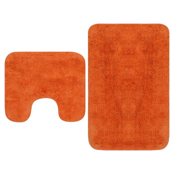 vidaXL Tapis de salle de bain 2 Pièces Tissu Orange