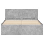 vidaXL Cadre de lit avec tête de lit gris béton 120x200 cm