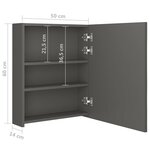 vidaXL Armoire de salle de bain à miroir LED anthracite 50x14x60 cm