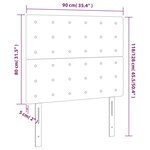 vidaXL Tête de lit à LED Gris foncé 90x5x118/128 cm Velours