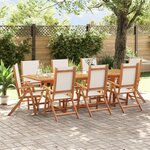 vidaXL Ensemble à manger de jardin 9Pièces bois d'acacia solide textilène