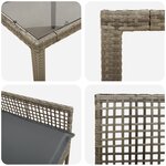 Ensemble de salle à manger de jardin 7 pièces avec coussins en poly rotin gris