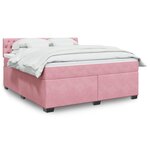 vidaXL Sommier à lattes de lit avec matelas Rose 180x200 cm Velours