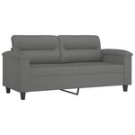 vidaXL Ensemble de canapés 2 Pièces coussins Gris foncé Tissu microfibre