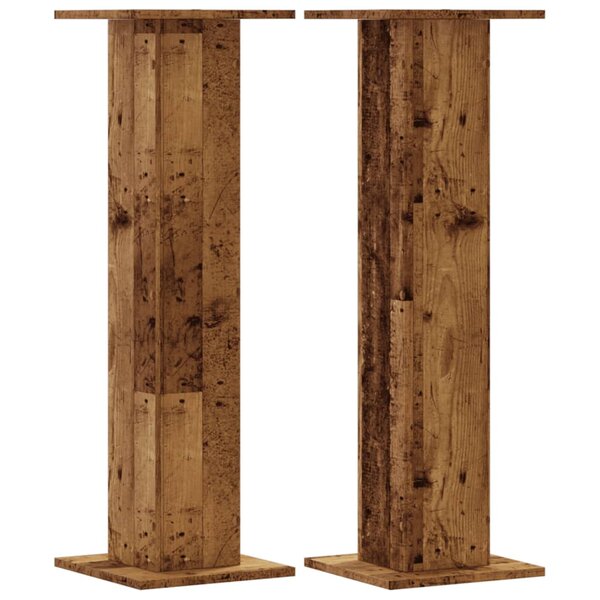 vidaXL Supports pour plantes 2 Pièces vieux bois bois d'ingénierie