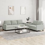 vidaXL Ensemble de canapés 2 Pièces avec coussins Gris clair Velours