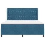 Lit Box Spring vidaXL avec Matelas Bleu Foncé 180x200 cm Velours