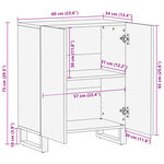 vidaXL Buffet 60x34x75 cm bois d'acacia massif