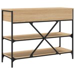 vidaXL Table console avec tiroirs et étagères chêne sonoma