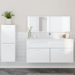 vidaXL Ensemble de meubles de salle de bain 3 Pièces blanc brillant
