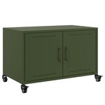 vidaXL Meuble TV vert olive 68x39x43 5 cm acier laminé à froid