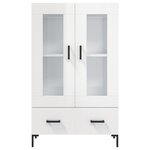 vidaXL Buffet haut blanc brillant 69 5x31x115 cm bois d'ingénierie