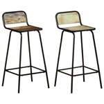 vidaXL Chaises de bar lot de 2 bois de récupération solide