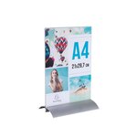 Porte-visuel Vertical Pied Aluminium A4 - Cristal - X 5 - Exacompta