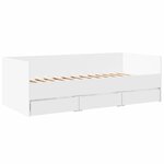vidaXL Lit de jour avec tiroirs blanc 100x200 cm bois d'ingénierie