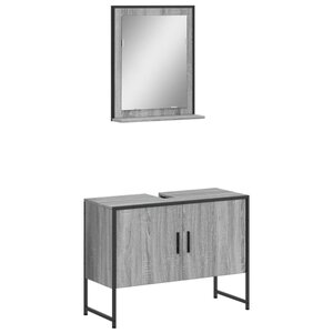 vidaXL Ensemble d'armoires de salle de bain 2 Pièces sonoma gris