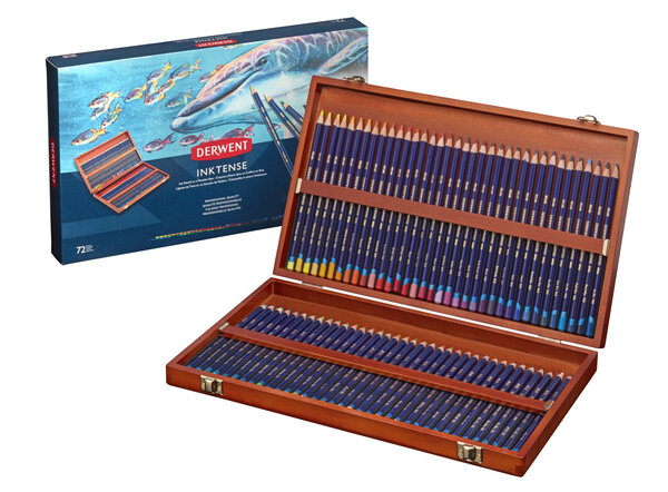 Crayon base encre aquarellable Derwent Inktense Coffret 72 pièces