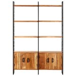 vidaXL Bibliothèque à 4 niveaux 124x30x180 cm Bois d'acacia massif