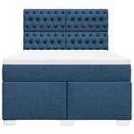 vidaXL Sommier à lattes de lit avec matelas Bleu 140x200 cm Tissu