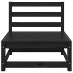 vidaXL Canapés centraux de jardin 3 Pièces noir bois de pin massif