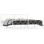 vidaXL Cadre de lit métal sans matelas et pied de lit blanc 200x200 cm