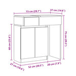 vidaXL Coiffeuse avec LED chêne sonoma 115x37x110 5 cm