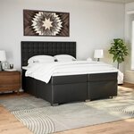 vidaXL Sommier à lattes de lit avec matelas Noir 200x200 cm Similicuir