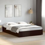 vidaXL Cadre de lit sans matelas noir 135x190 cm