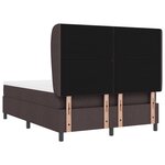 Lit à ressorts vidaXL avec matelas en marron foncé - 140x200 cm en tissu