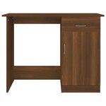Bureau table poste de travail meuble d'ordinateur informatique étude chêne 100 x 50 x 76 cm bois d'ingénierie brun 02_0023600