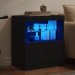 vidaXL Buffet avec lumières LED noir 60x37x67 cm