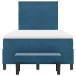 vidaXL Lit à Ressorts avec Matelas & Banc Bleu Foncé 120x200 cm Velours