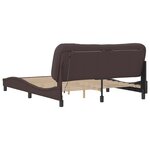 vidaXL Cadre de lit avec LED sans matelas marron foncé 160x200cm tissu