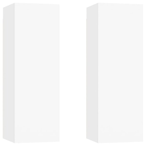 vidaXL Meubles TV 2 Pièces Blanc 30 5x30x90 cm Bois d’ingénierie