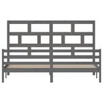 vidaXL Cadre de lit sans matelas gris bois massif 200x200 cm