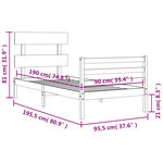vidaXL Cadre de lit sans matelas blanc bois massif