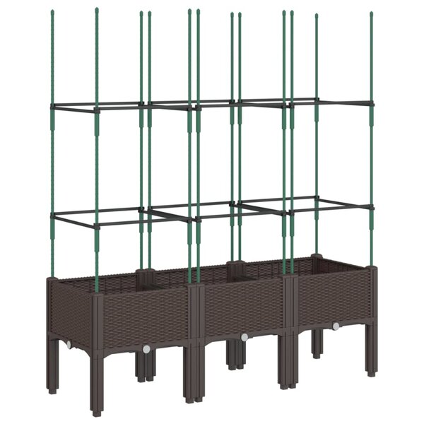 vidaXL Jardinière avec treillis marron 120x40x142 5 cm PP