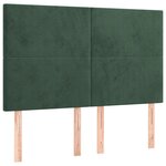 vidaXL Sommier à lattes de lit et matelas Vert foncé 140x190cm Velours