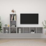 vidaXL Ensemble de meuble TV 3 Pièces Gris béton Aggloméré