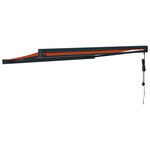 vidaXL Auvent rétractable orange et marron 3x2 5 m tissu et aluminium