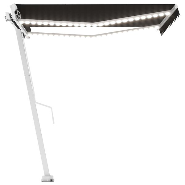 vidaXL Auvent manuel rétractable avec LED 350x250 cm Anthracite