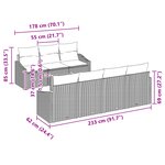 vidaXL Ensemble de 8 Canapés de Jardin avec Coussins Gris Poly Rattan