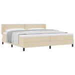 Lit à ressort vidaXL avec matelas Crème 200x200 cm Tissu
