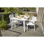 ALLIBERT JARDIN Table Lima 160 6 personnes - Design contemporain - Blanc