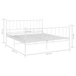 vidaXL Cadre de lit sans matelas blanc métal 180x200 cm